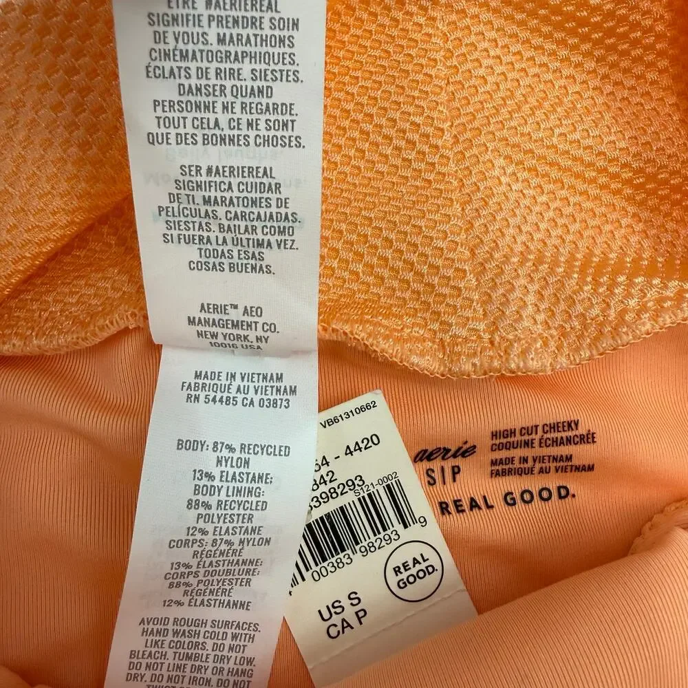 Aerie Bikini Set Size XS/Small Real Good Bottom Textured High Waist Swim NWT